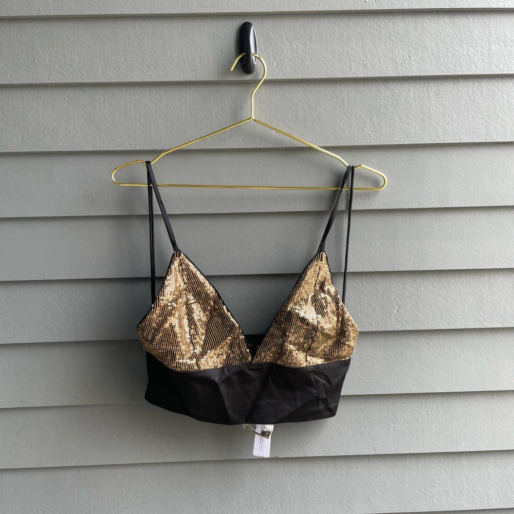 ALICE & OLIVIA CARLI EMBELLISHED BRA TOP sz 6